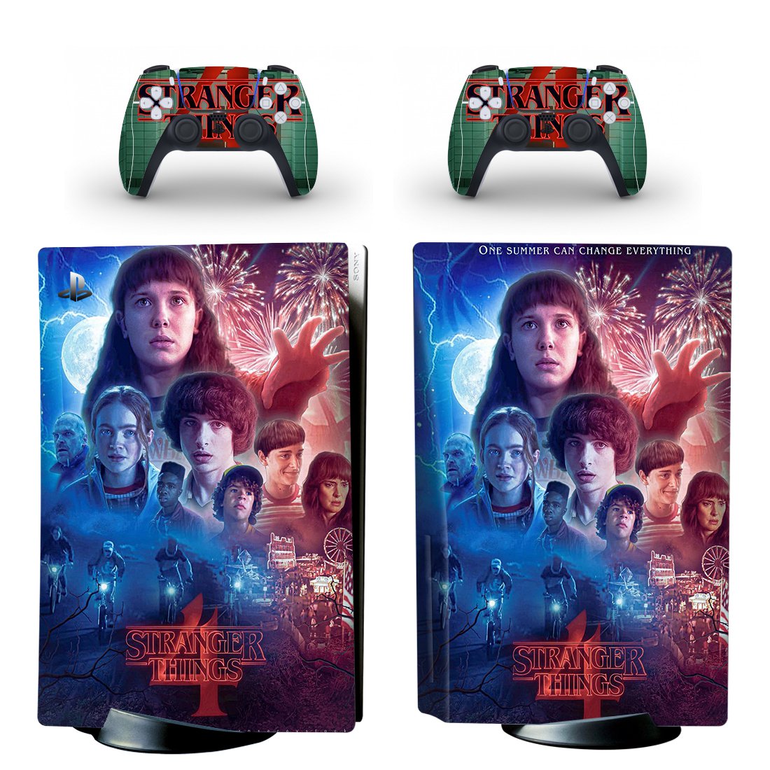 Stranger Things decal skin for PS5 disc Console and 2 Controllers