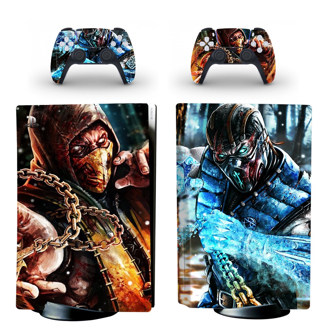 Mortal Kombat 11 decal skin for PS5 disc Console and 2 Controllers