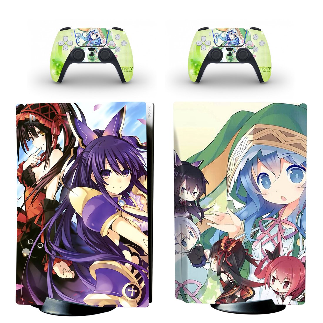 Date A Live decal skin for PS5 disc Console and 2 Controllers