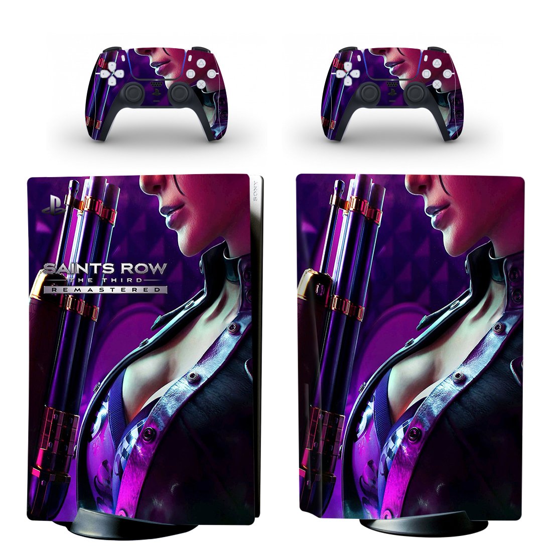 Saints Row 3 decal skin for PS5 disc Console and 2 Controllers