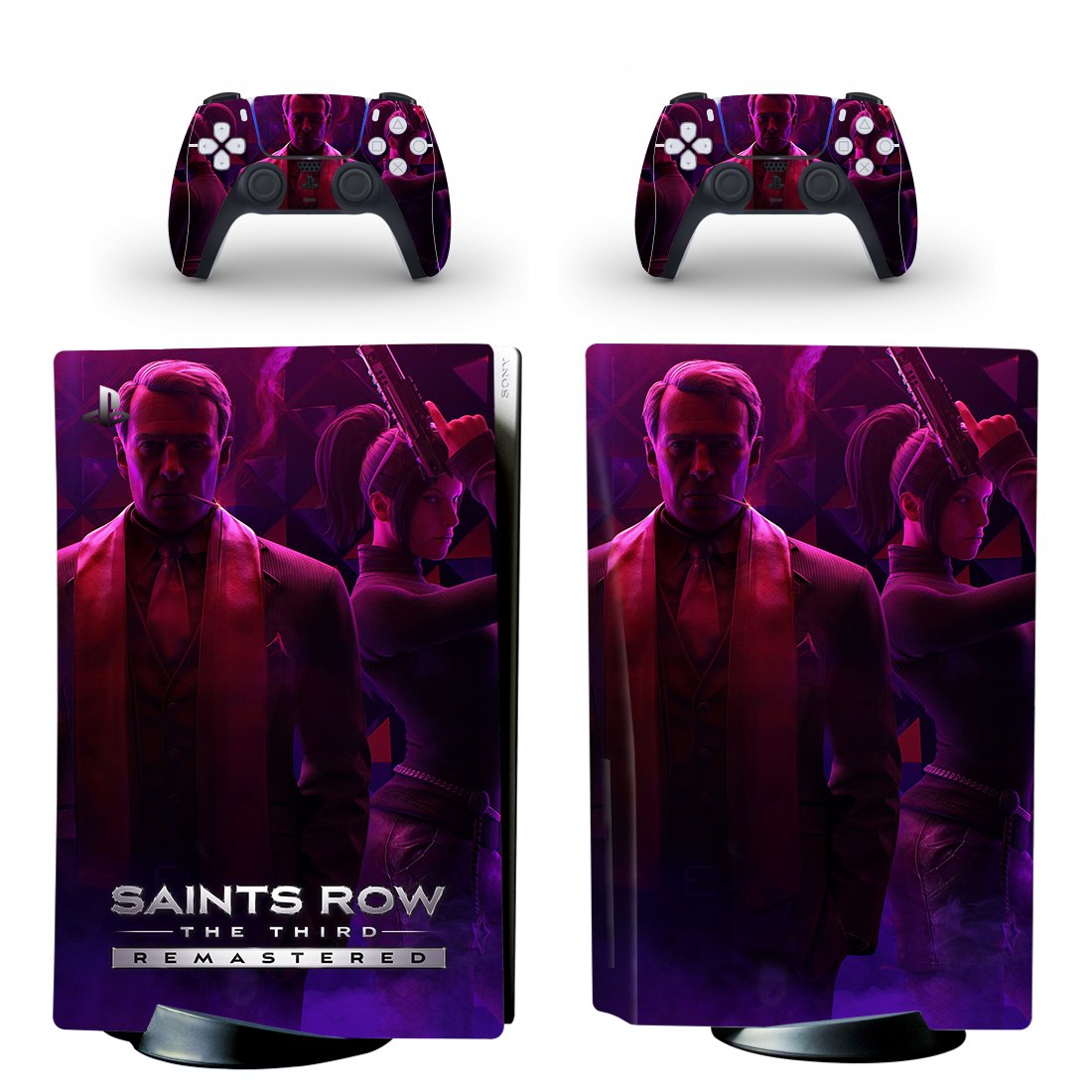 Saints Row 3 decal skin for PS5 disc Console and 2 Controllers