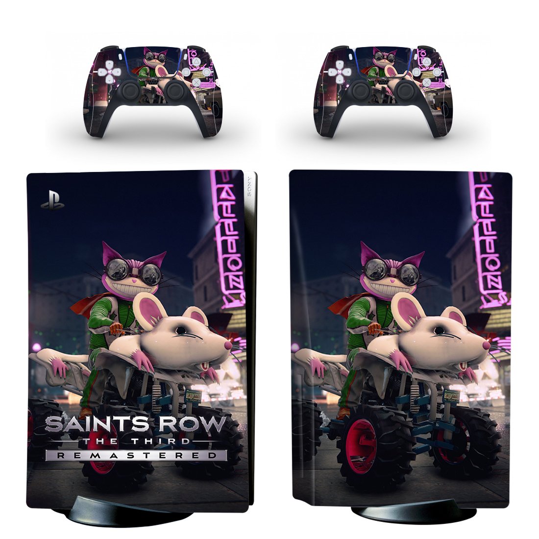 Saints Row 3 decal skin for PS5 disc Console and 2 Controllers