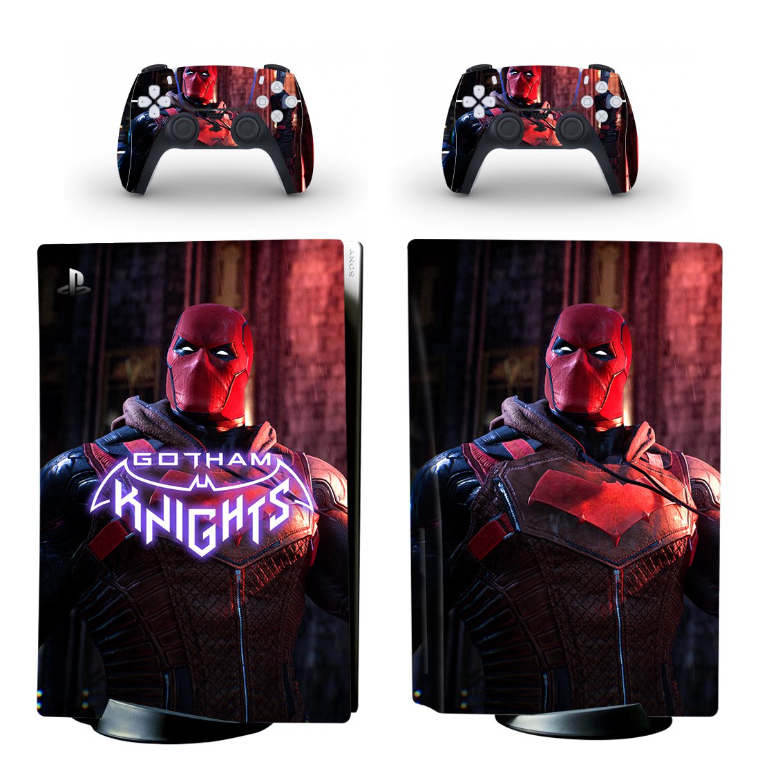 Batman Gotham Knight decal skin for PS5 disc Console and 2 Controllers