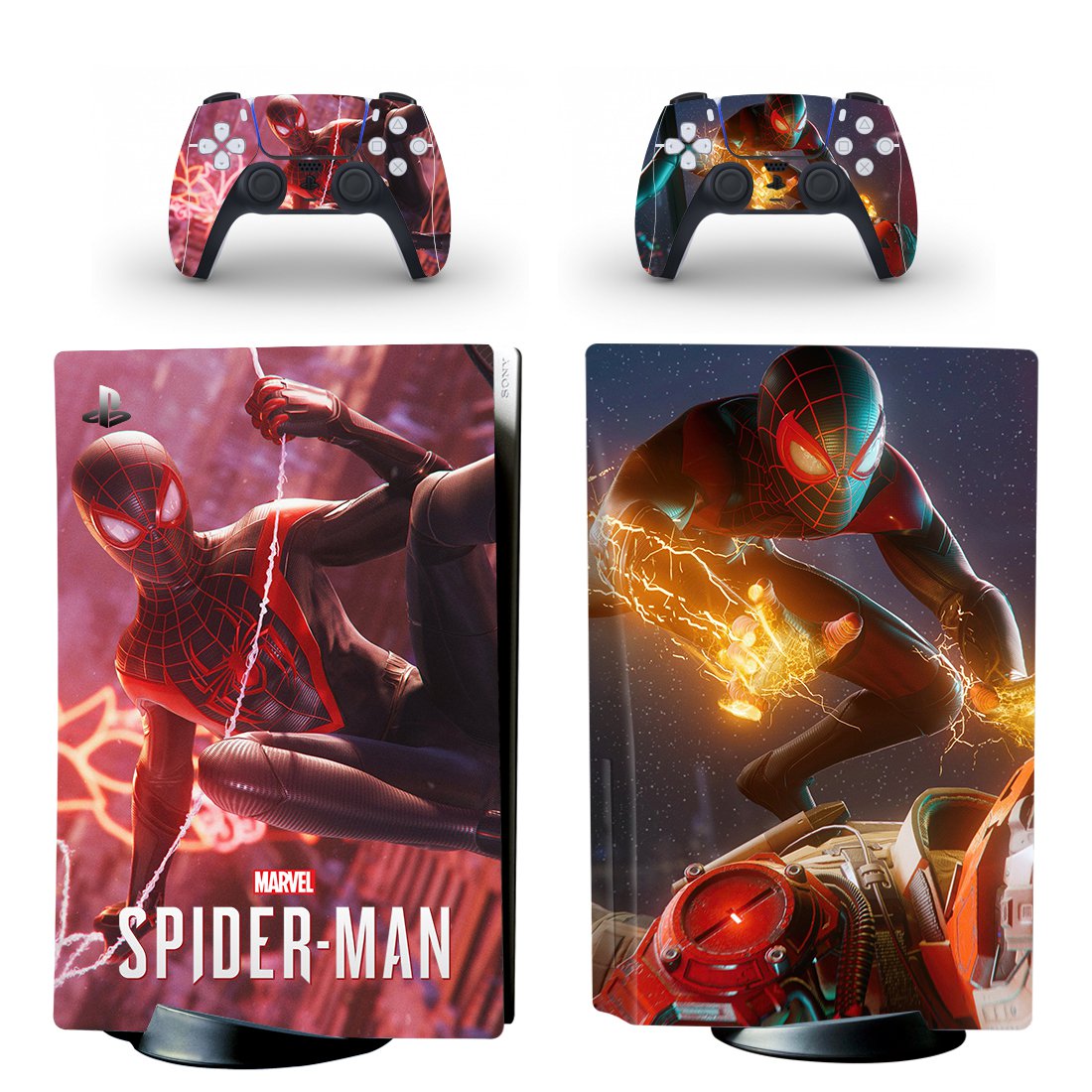 Spider man decal skin for PS5 disc Console and 2 Controllers