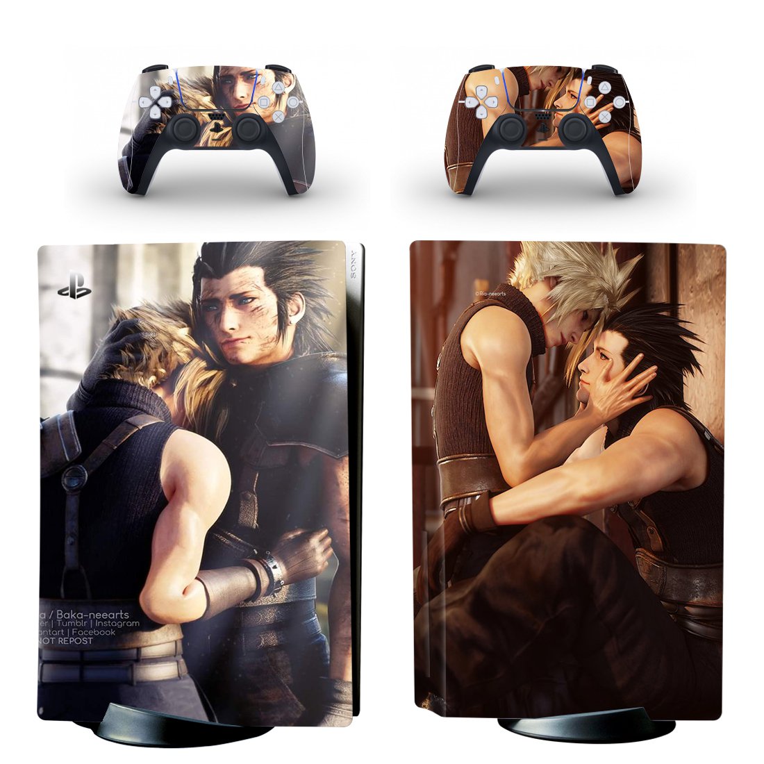 Final Fantasy decal skin for PS5 disc Console and 2 Controllers