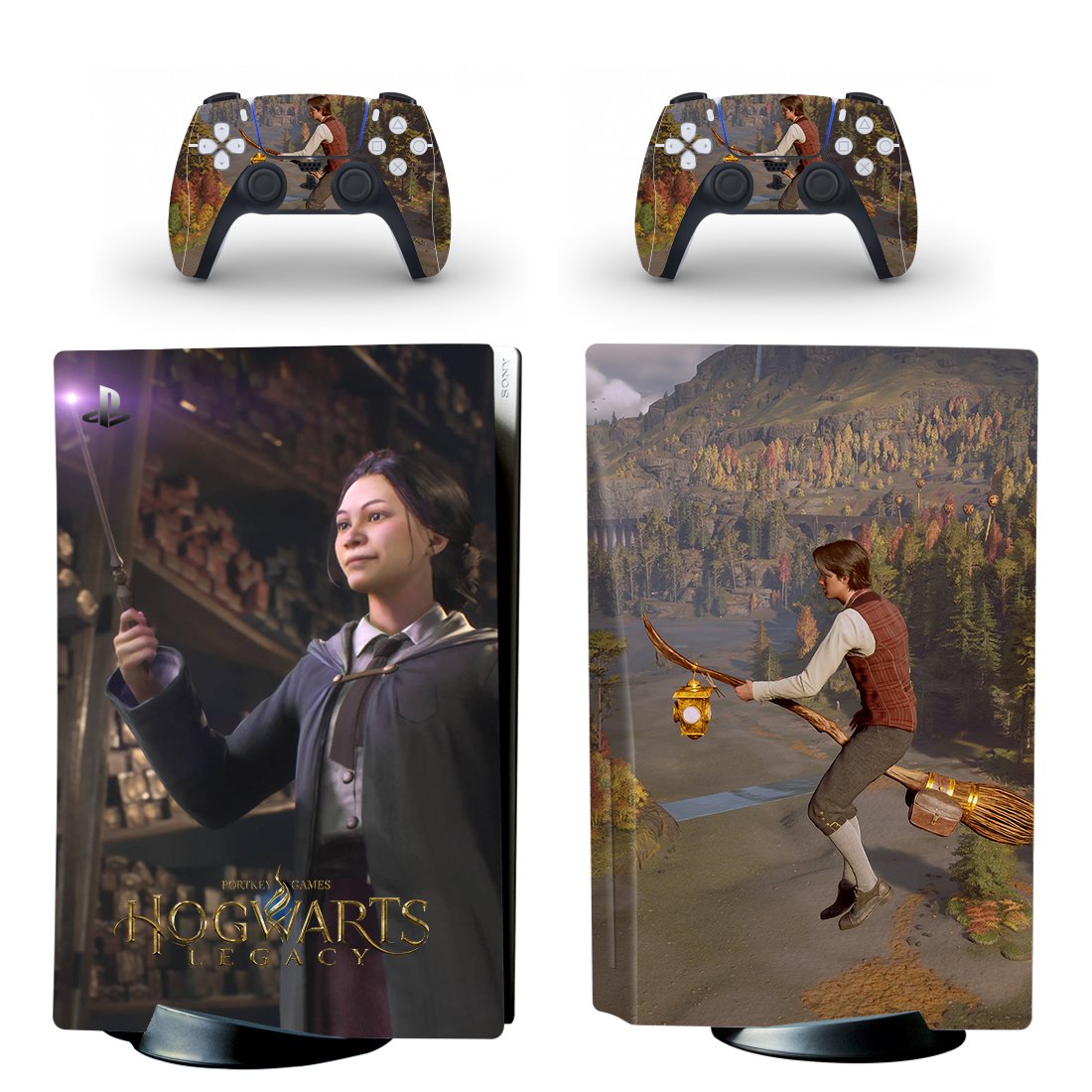 Hogwarts Legacy decal skin for PS5 disc Console and 2 Controllers