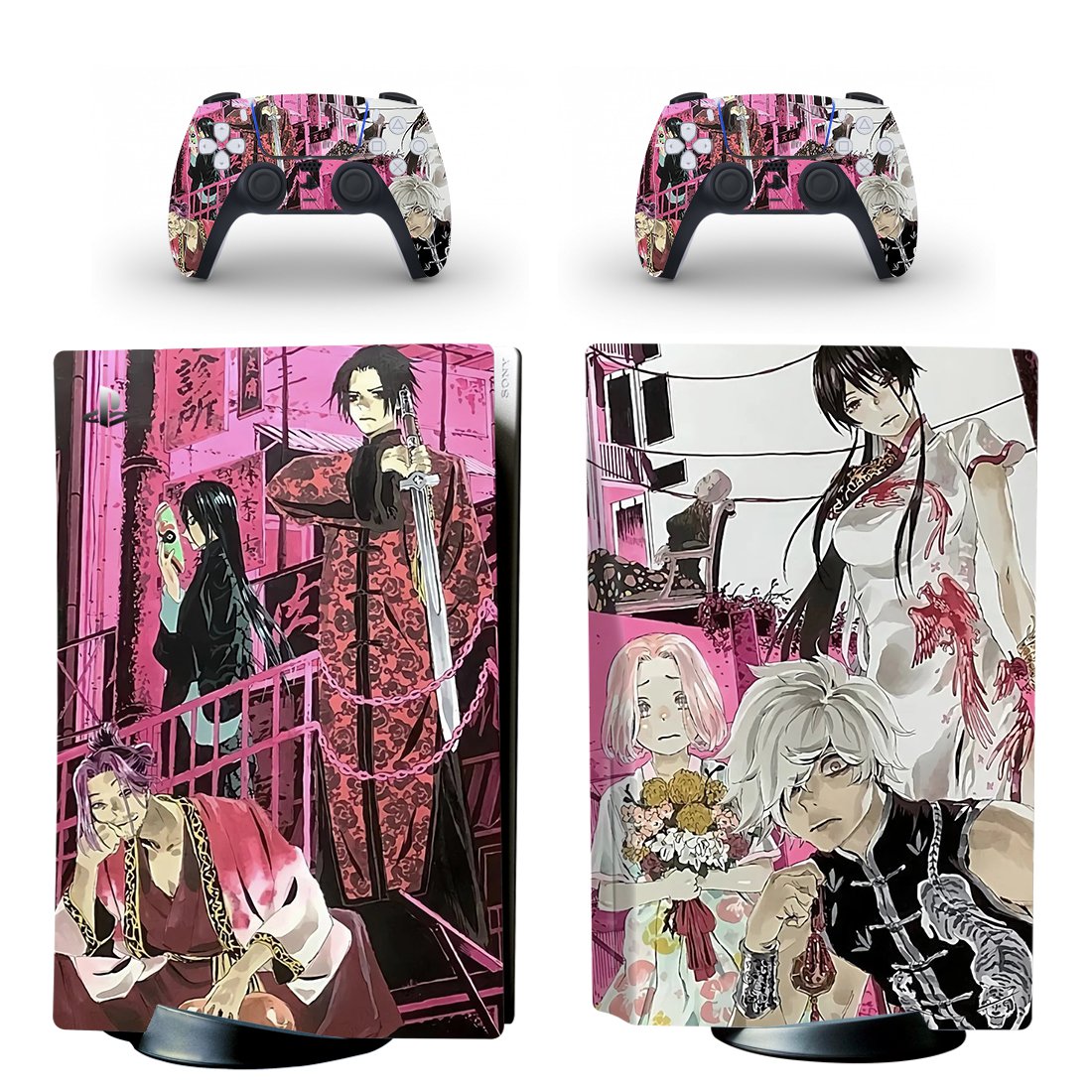 Anime decal skin for PS5 disc Console and 2 Controllers
