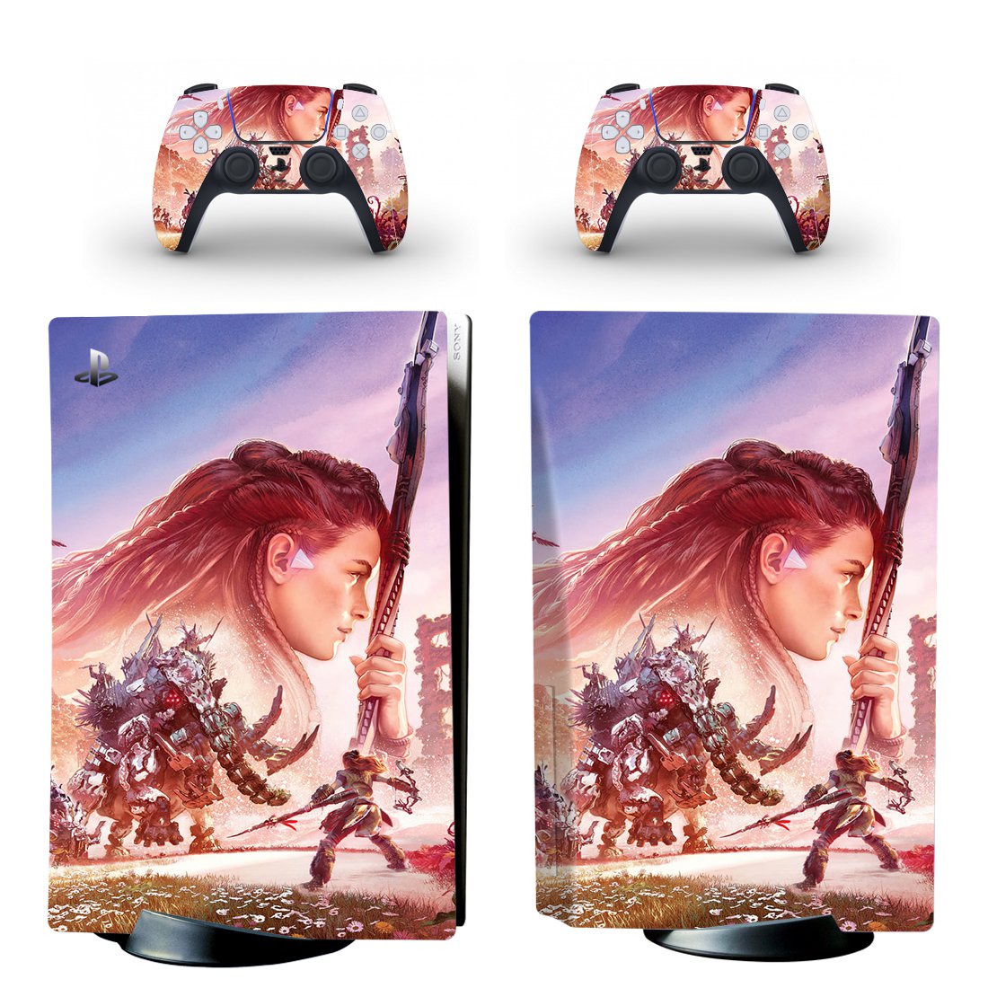 Horizon 2 West decal skin for PS5 disc Console and 2 Controllers