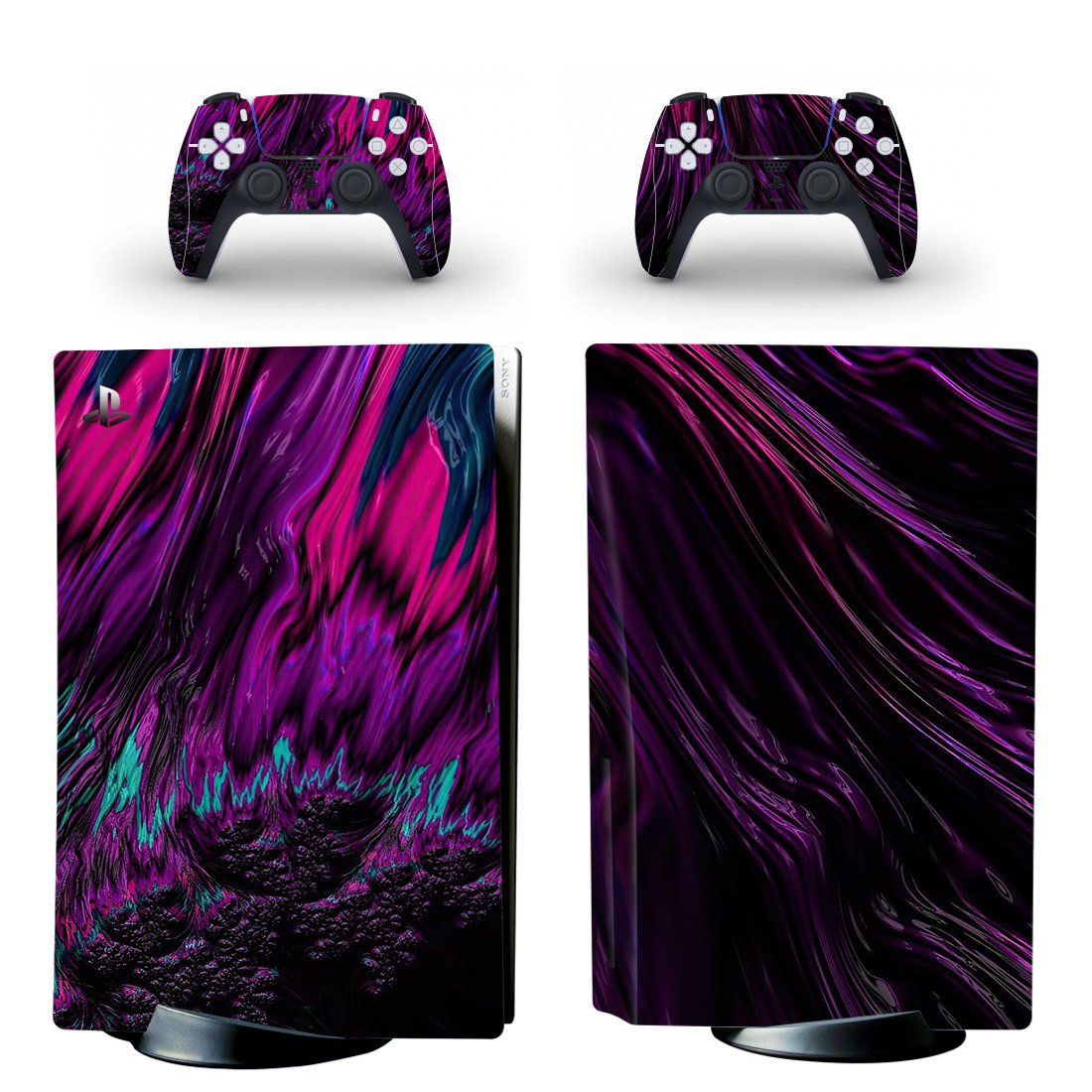 Digital Texture decal skin for PS5 disc Console and 2 Controllers