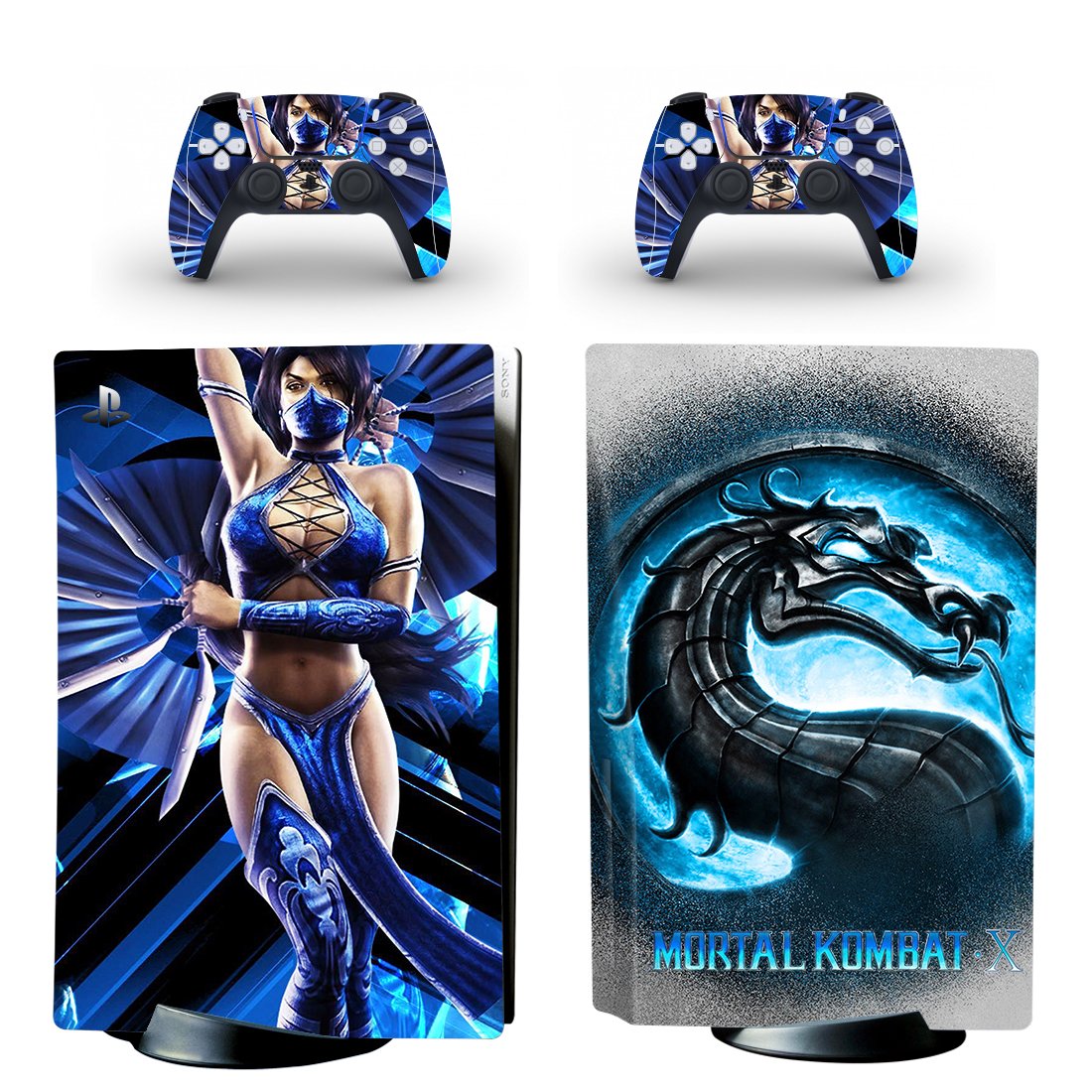 Mortal Kombat decal skin for PS5 disc Console and 2 Controllers