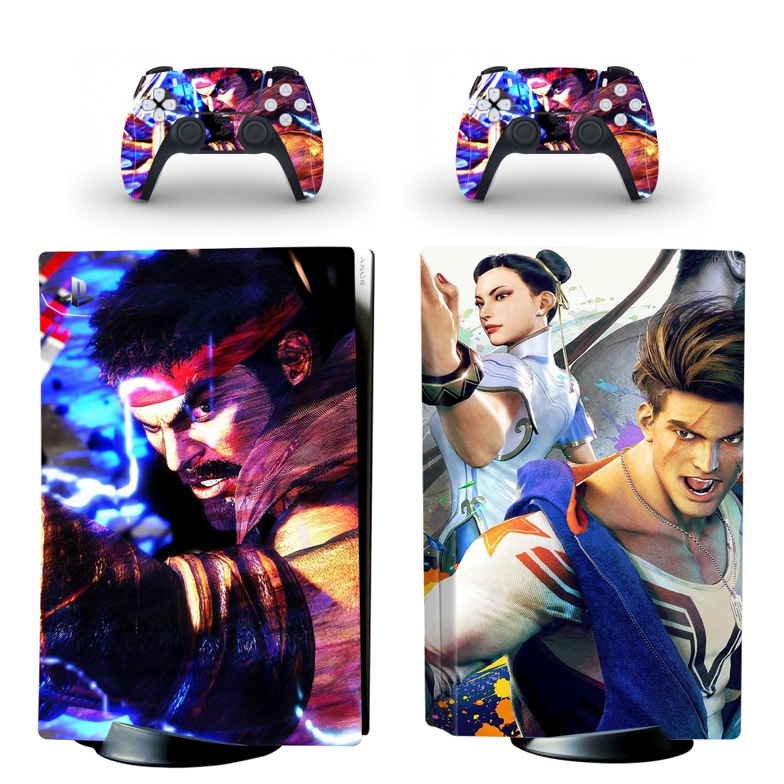 Street Fighter 6 decal skin for PS5 disc Console and 2 Controllers