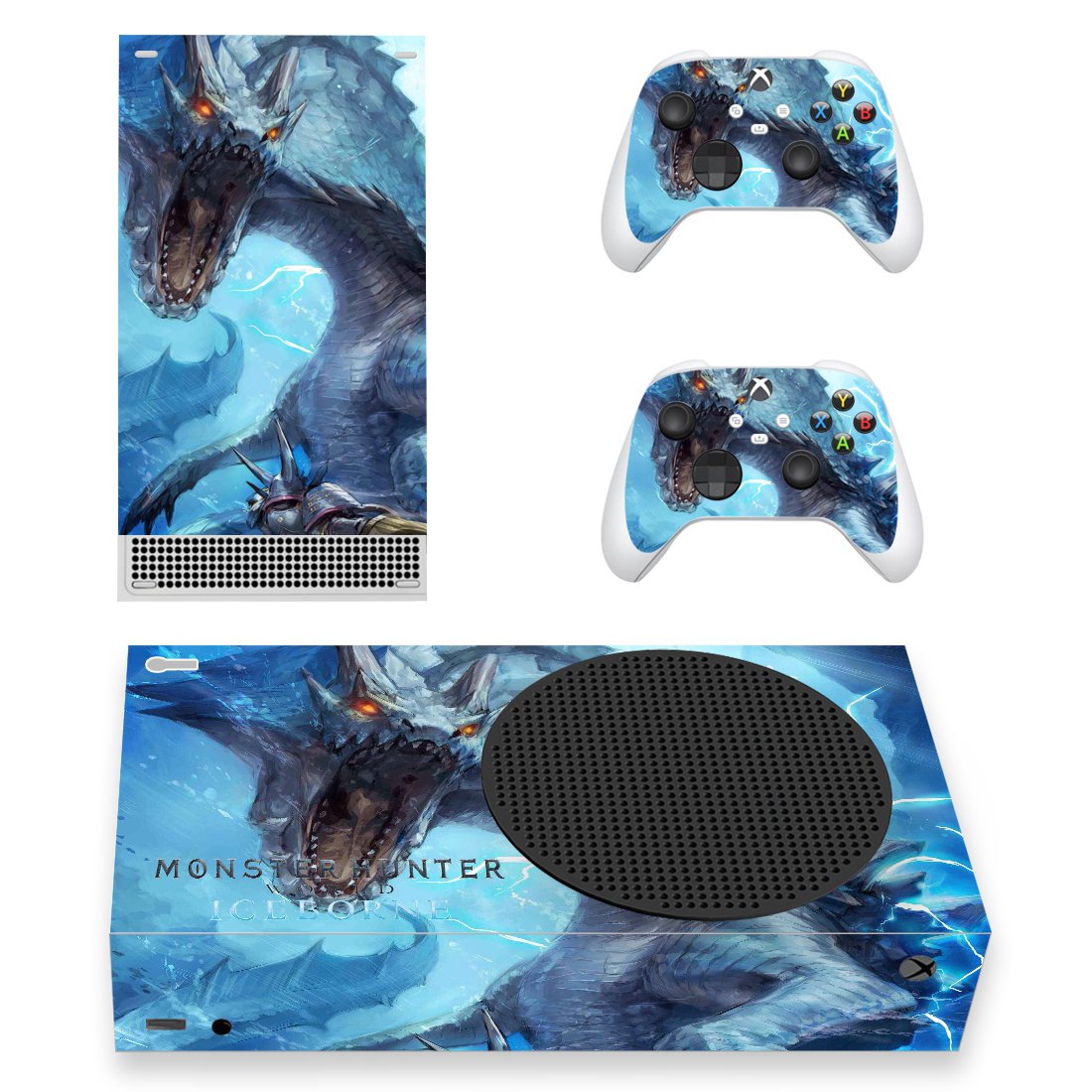 MHW Iceborne decal skin for Xbox Series S Console & 2 Controllers