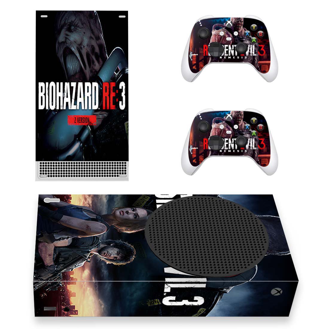 Biohazard RE 3 decal skin for Xbox Series S Console & 2 Controllers