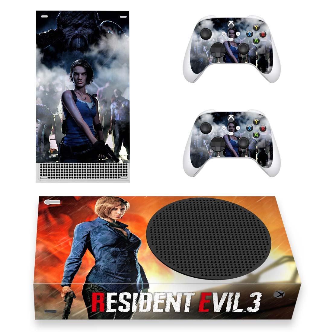 Resident Evil 3 decal skin for Xbox Series S Console & 2 Controllers