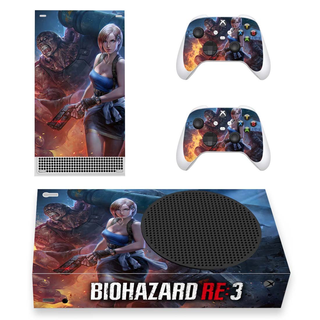 Biohazard RE 3 decal skin for Xbox Series S Console & 2 Controllers
