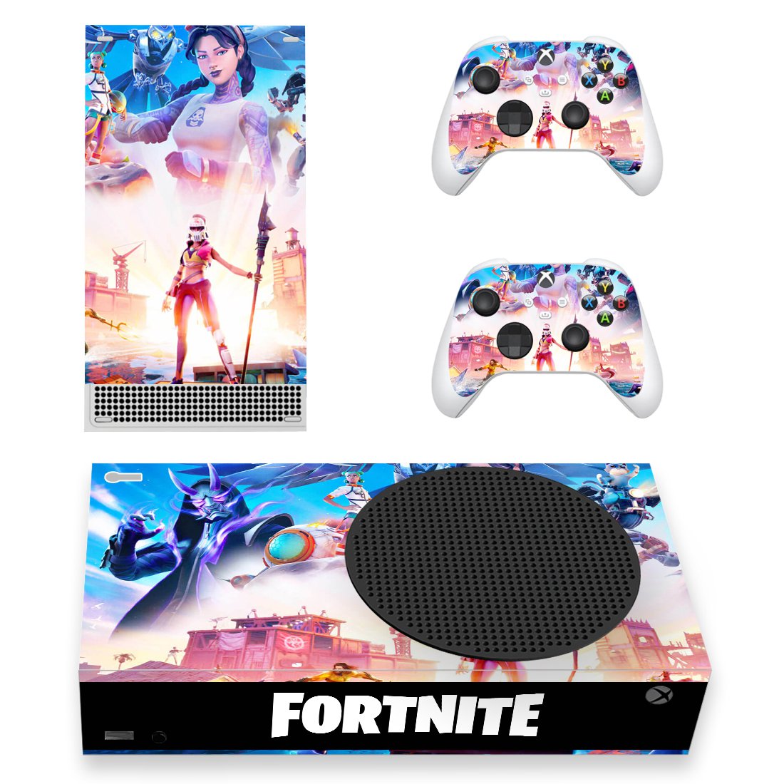 Fortnite decal skin for Xbox Series S Console & 2 Controllers