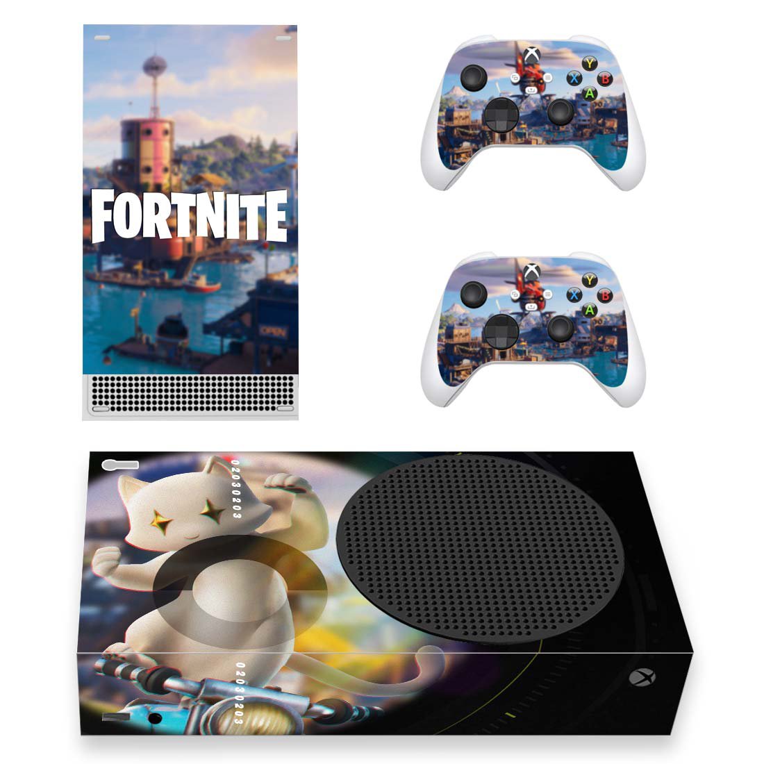 Fortnite decal skin for Xbox Series S Console & 2 Controllers