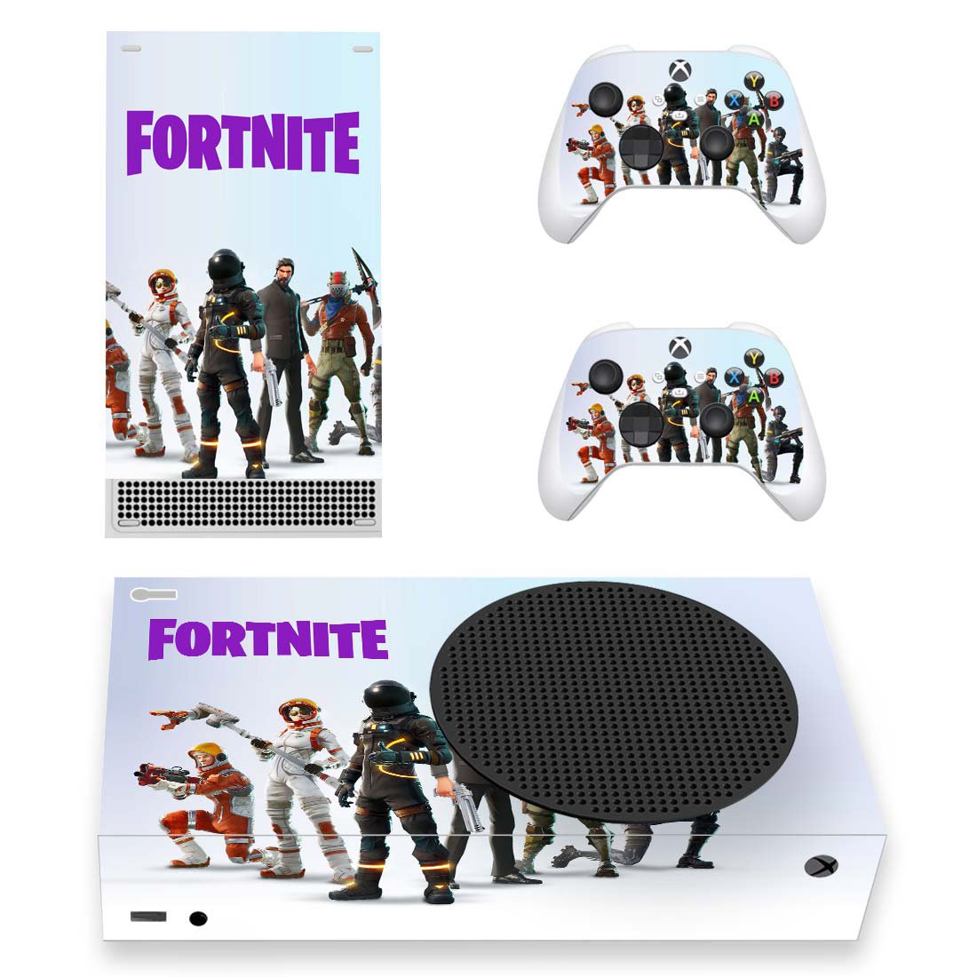 Fortnite decal skin for Xbox Series S Console & 2 Controllers