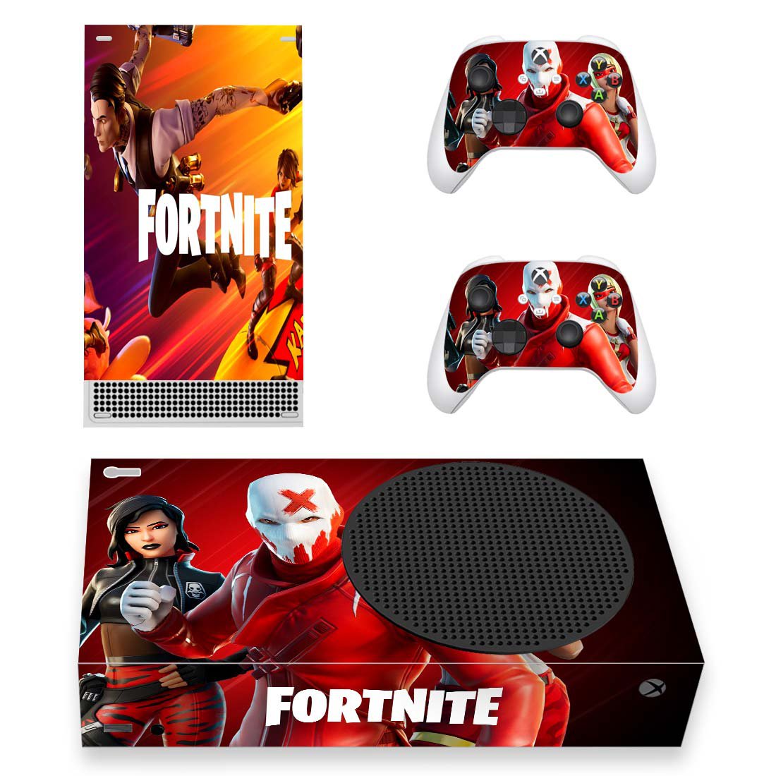 Fortnite decal skin for Xbox Series S Console & 2 Controllers