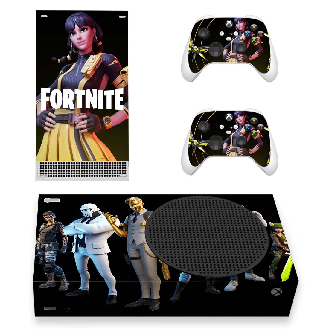 Fortnite decal skin for Xbox Series S Console & 2 Controllers