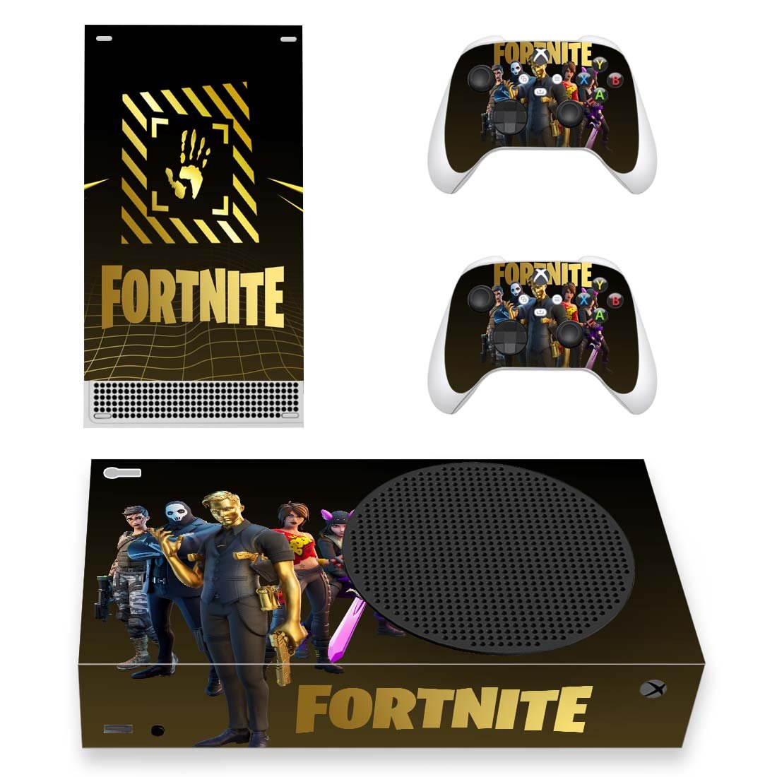 Fortnite decal skin for Xbox Series S Console & 2 Controllers