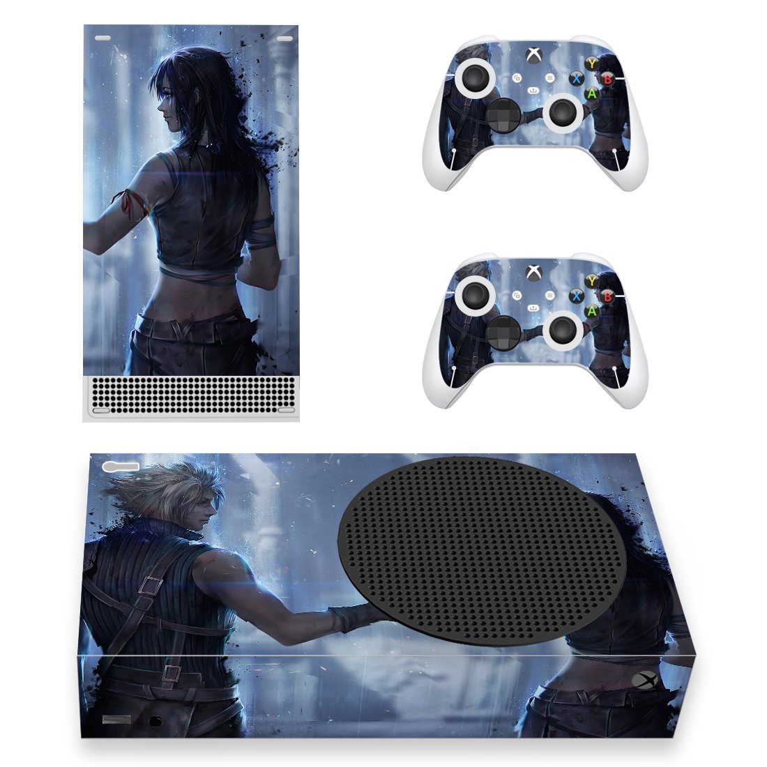 Final Fantasy 7 decal skin for Xbox Series S Console & 2 Controllers