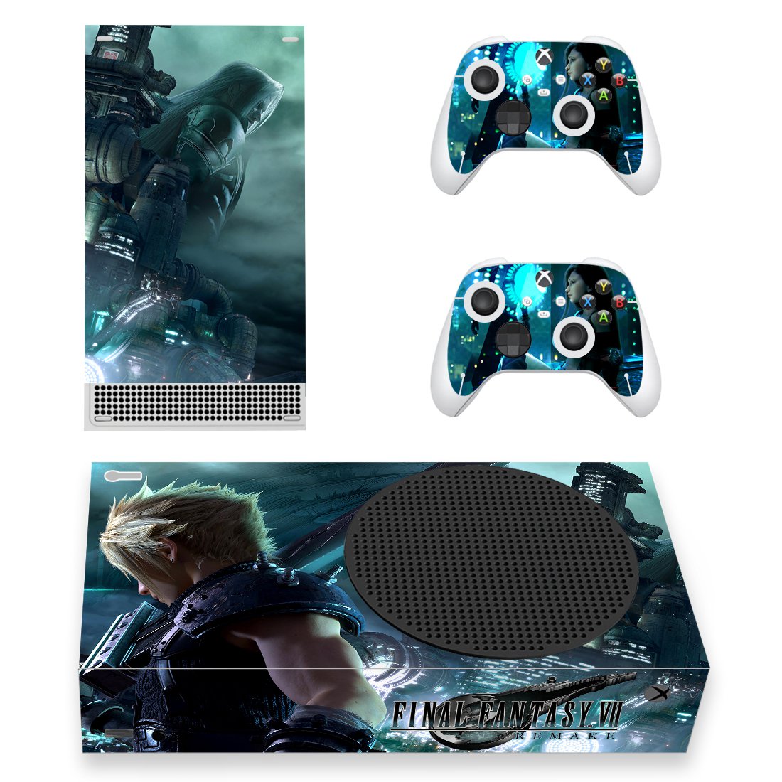 Final Fantasy 7 decal skin for Xbox Series S Console & 2 Controllers