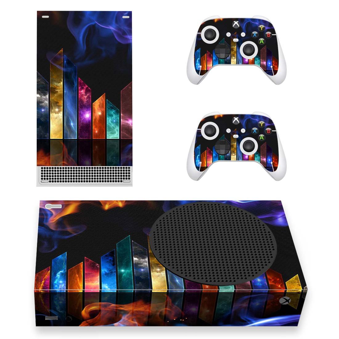 Digital Texture decal skin for Xbox Series S Console & 2 Controllers