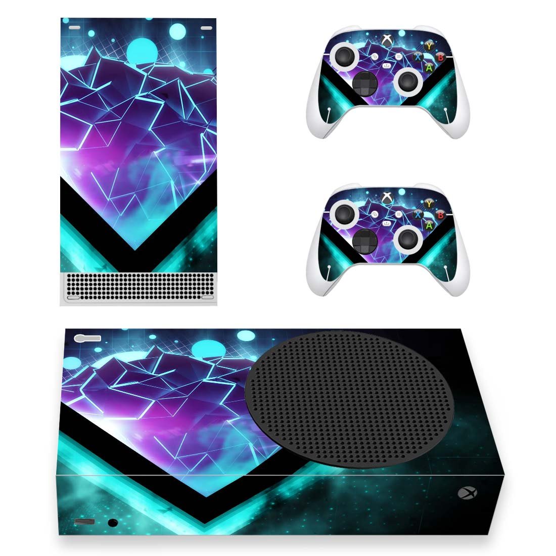 Digital Texture decal skin for Xbox Series S Console & 2 Controllers