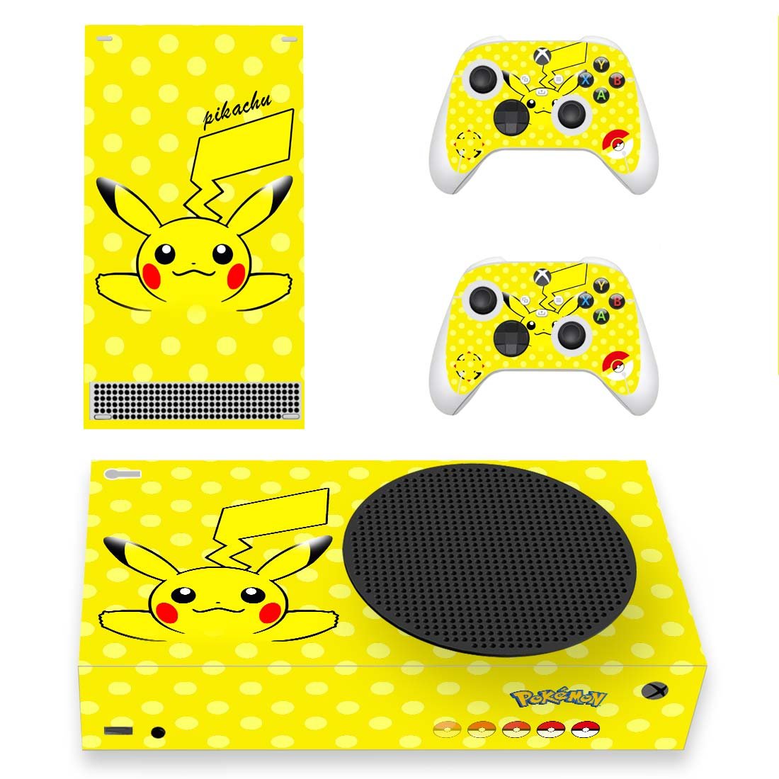 Pokemon Pikachu decal skin for Xbox Series S Console & 2 Controllers
