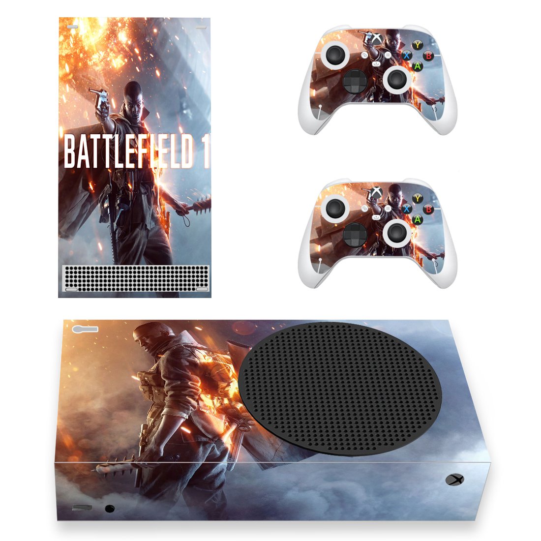 Battlefield decal skin for Xbox Series S Console & 2 Controllers