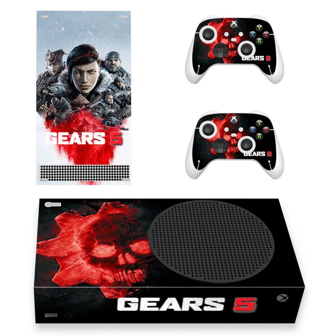 Gears 5 decal skin for Xbox Series S Console & 2 Controllers
