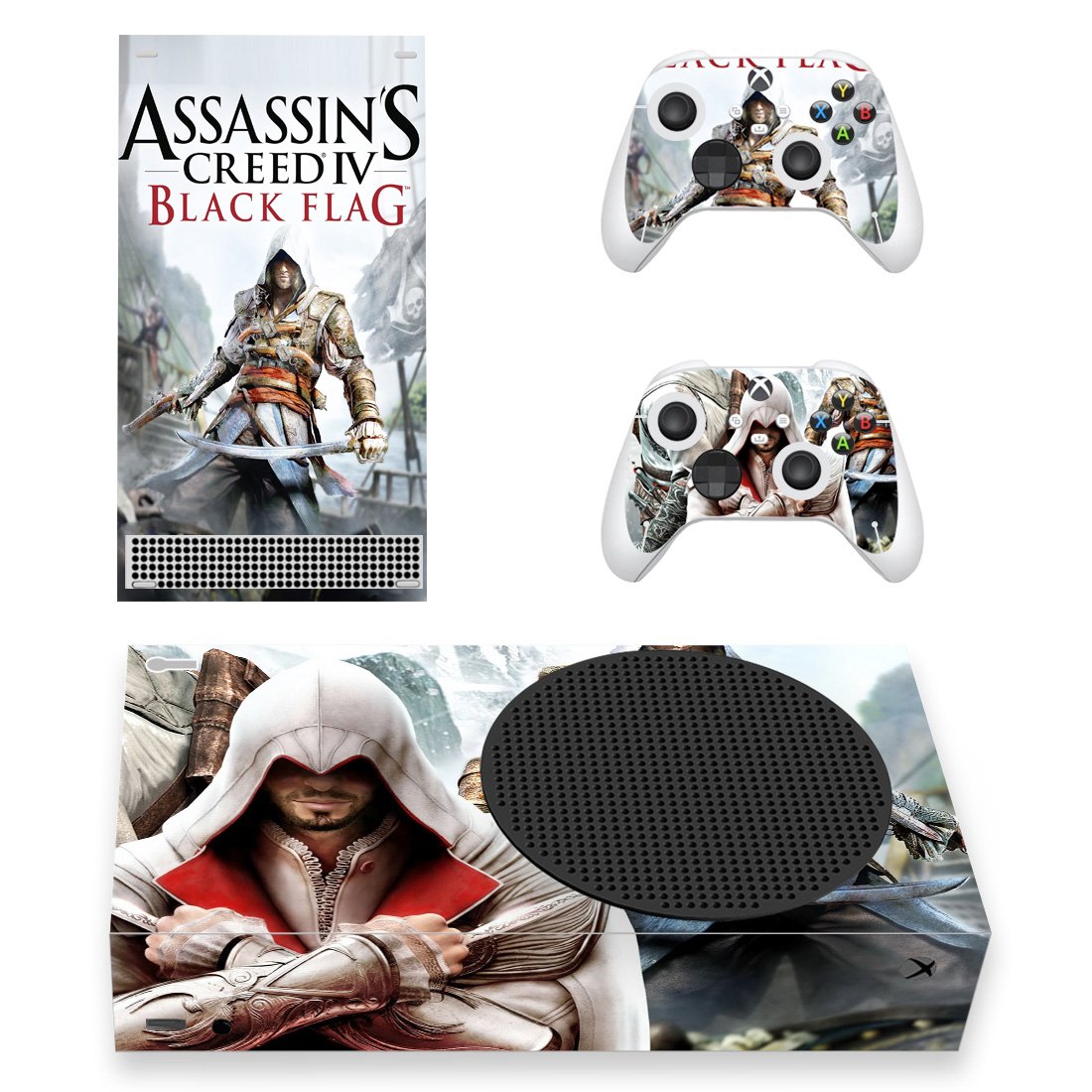 AC4 Black Flag decal skin for Xbox Series S Console & 2 Controllers