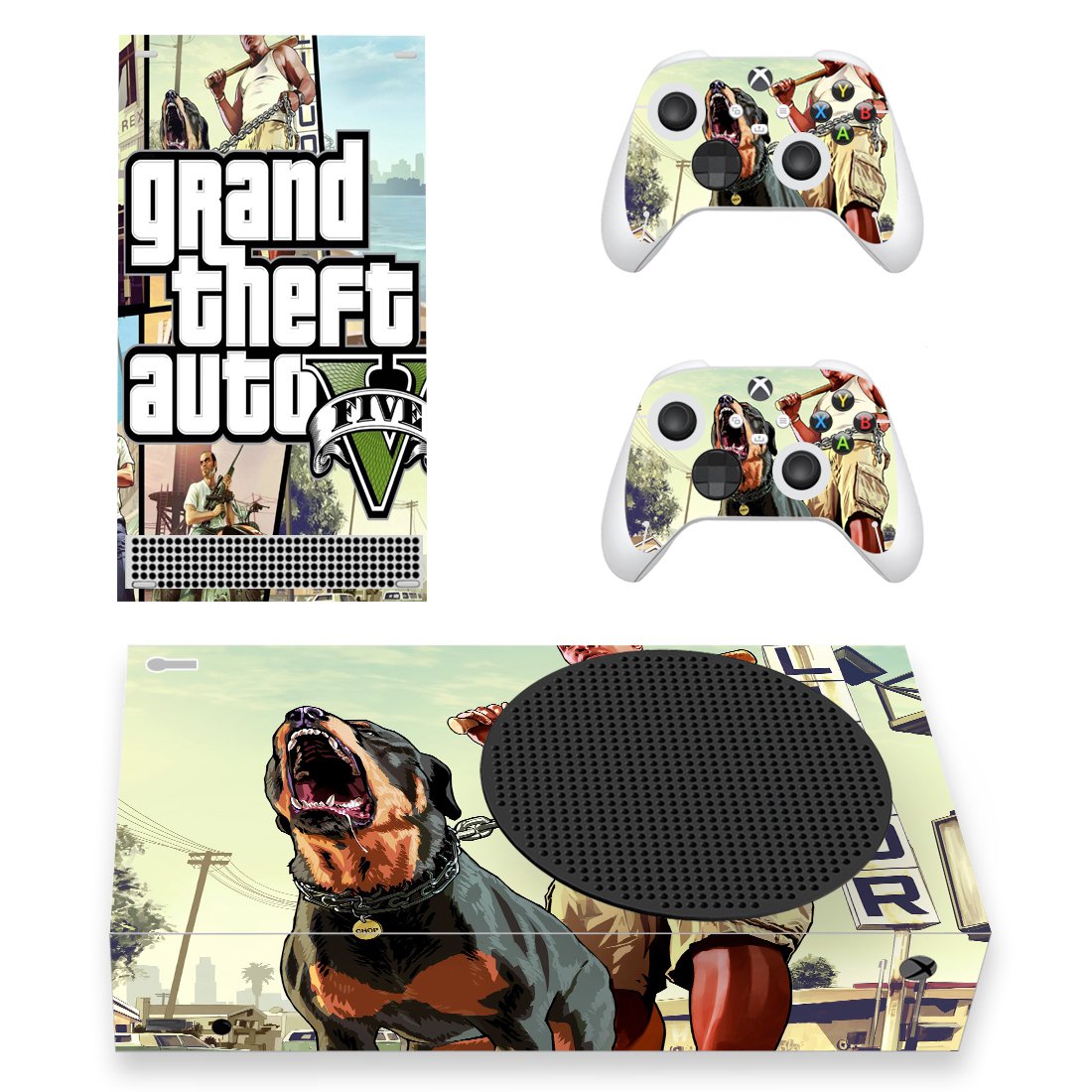 Grand theft Auto 5 decal skin for Xbox Series S Console & 2 Controllers