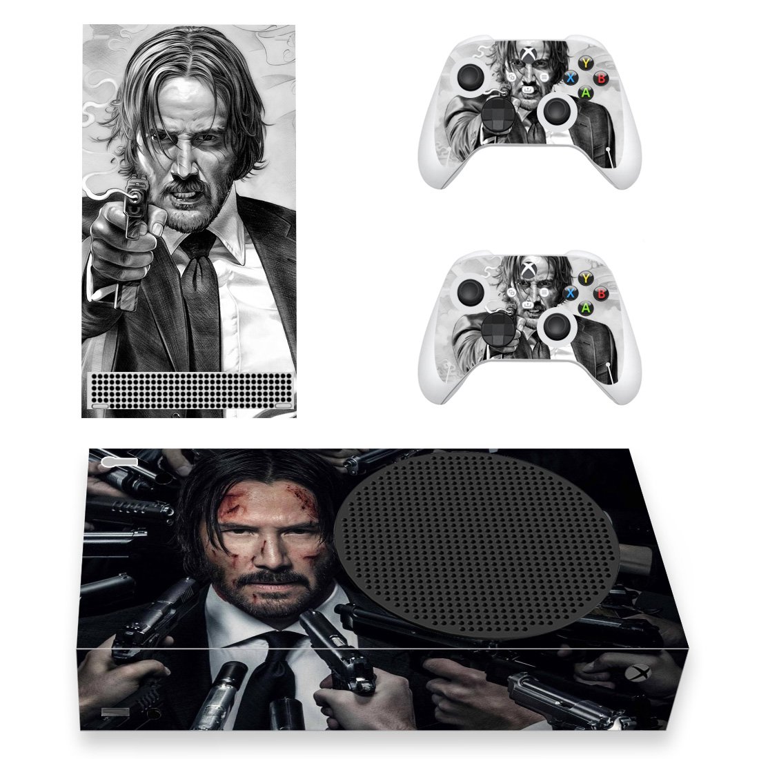 John Wick decal skin for Xbox Series S Console & 2 Controllers