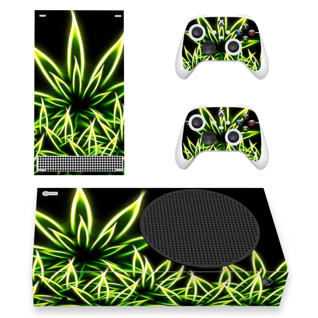 Weed Leaf decal skin for Xbox Series S Console & 2 Controllers