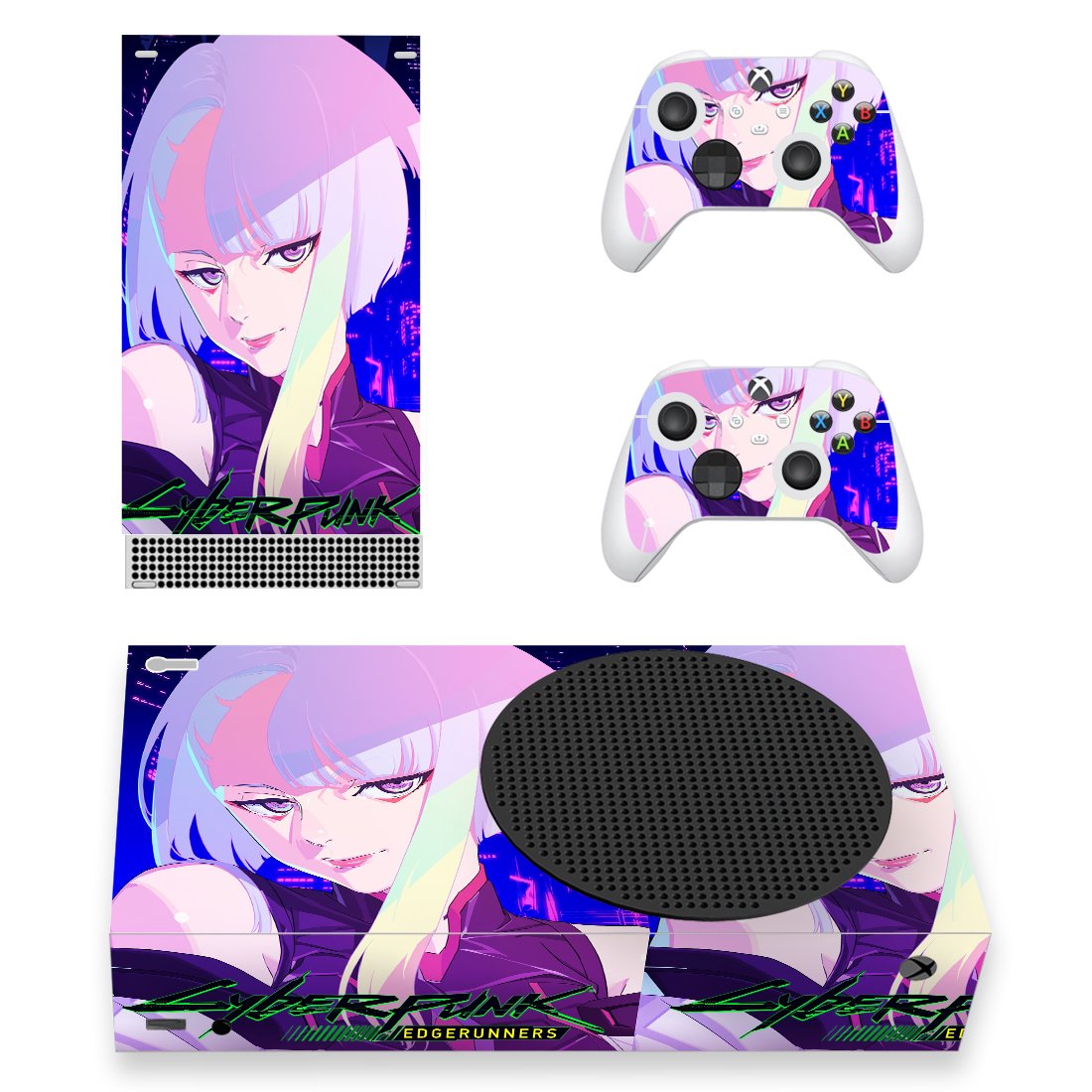 Cyberpunk 2077 decal skin for Xbox Series S Console & 2 Controllers