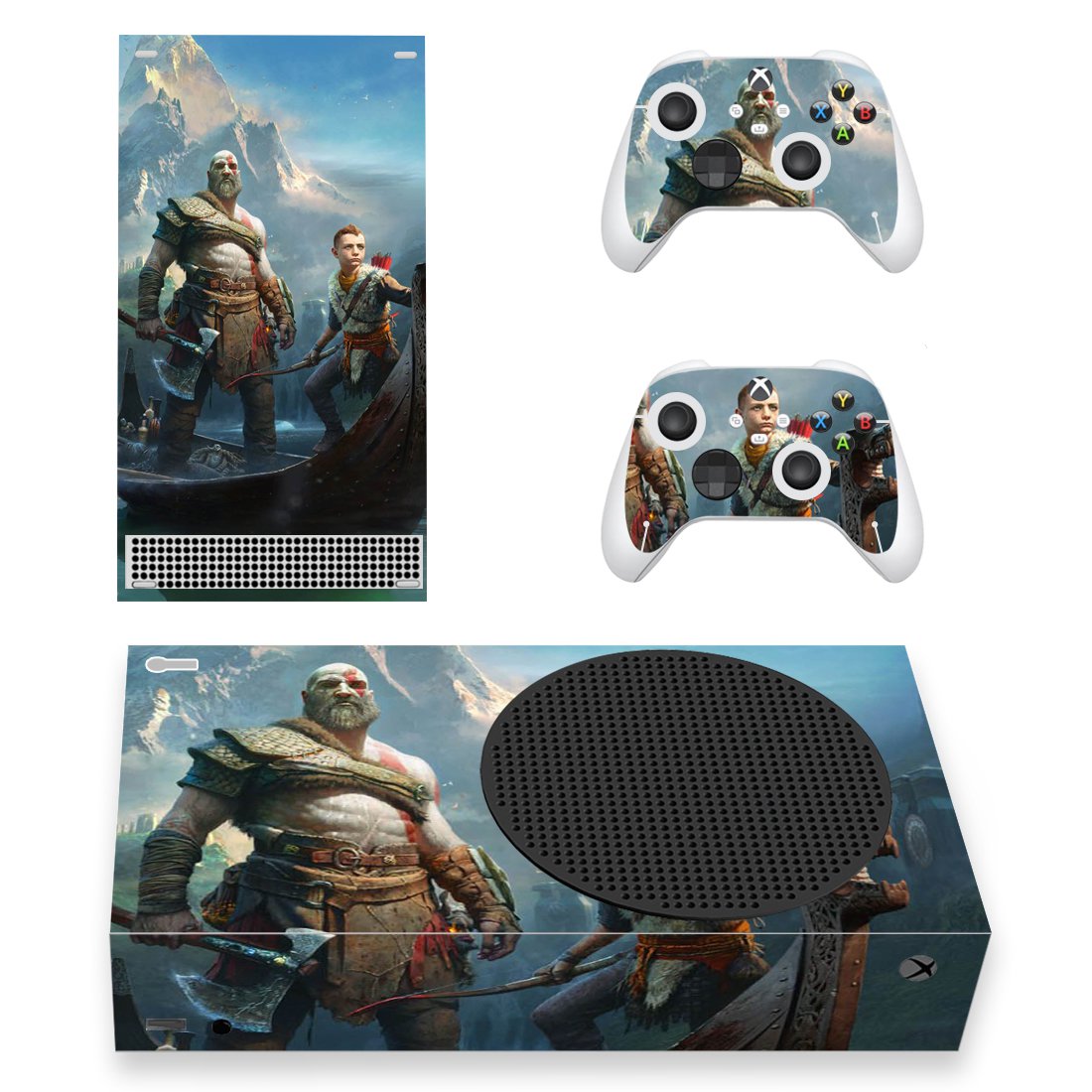 God of War decal skin for Xbox Series S Console & 2 Controllers