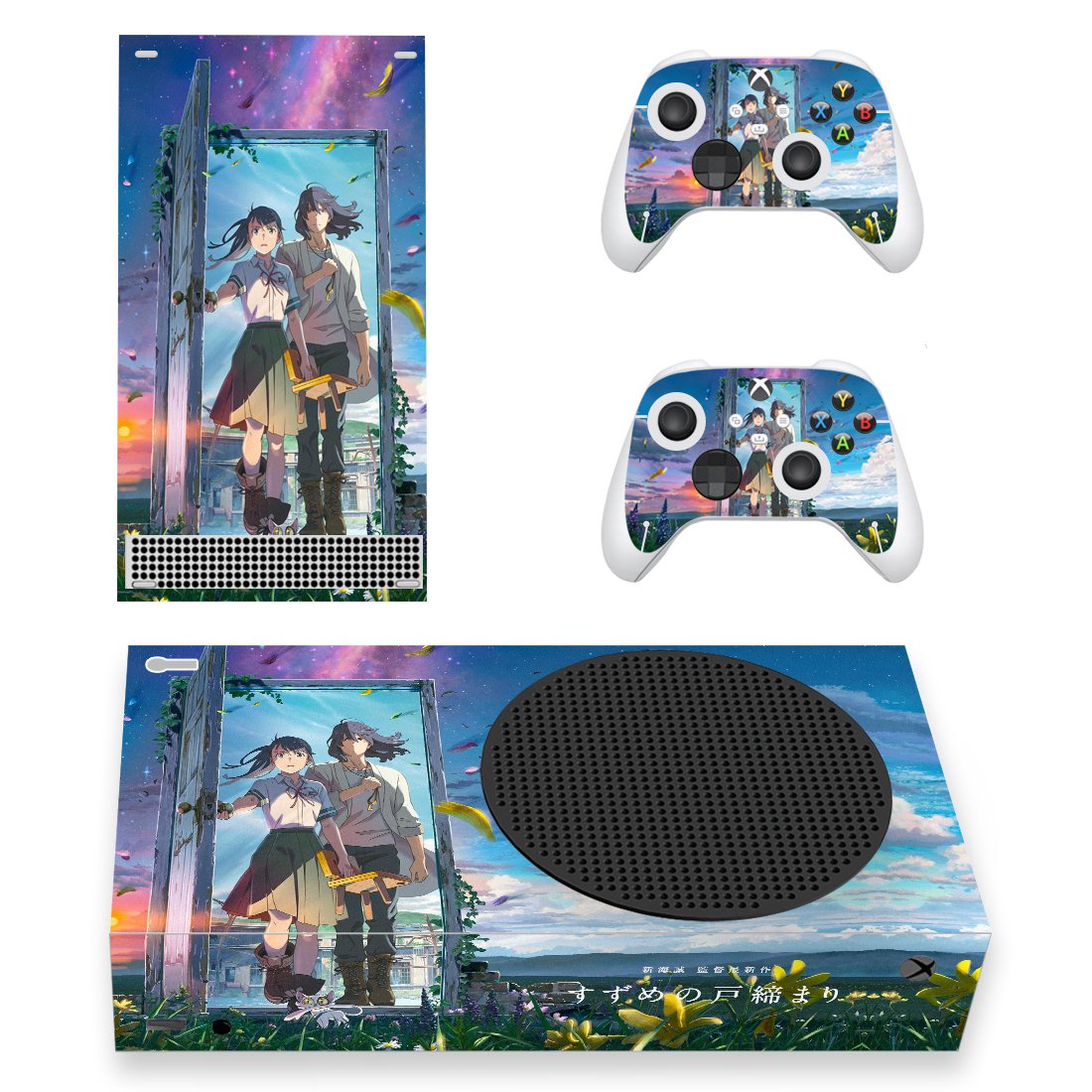 Anime Suzume decal skin for Xbox Series S Console & 2 Controllers