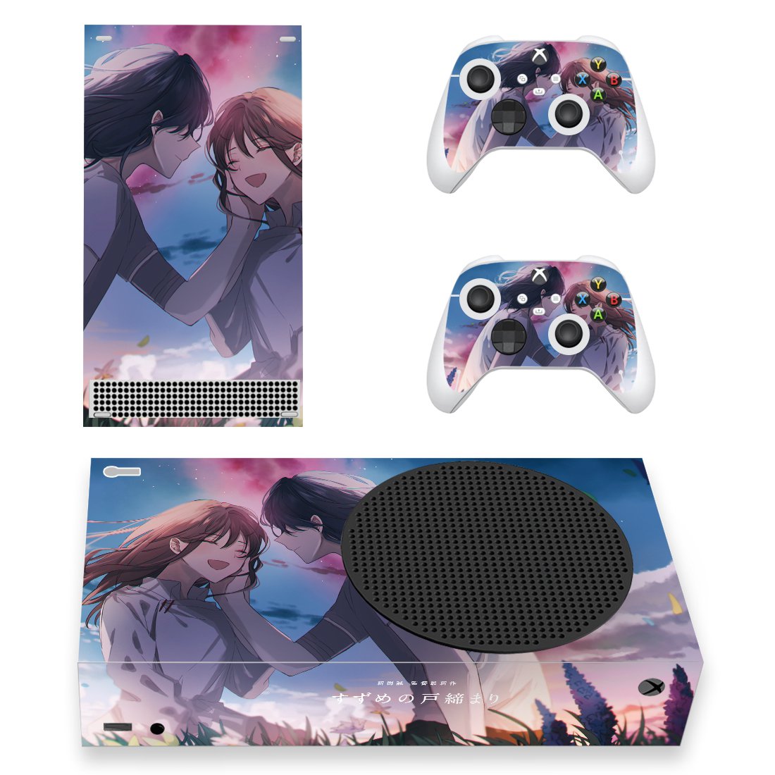Anime Suzume decal skin for Xbox Series S Console & 2 Controllers