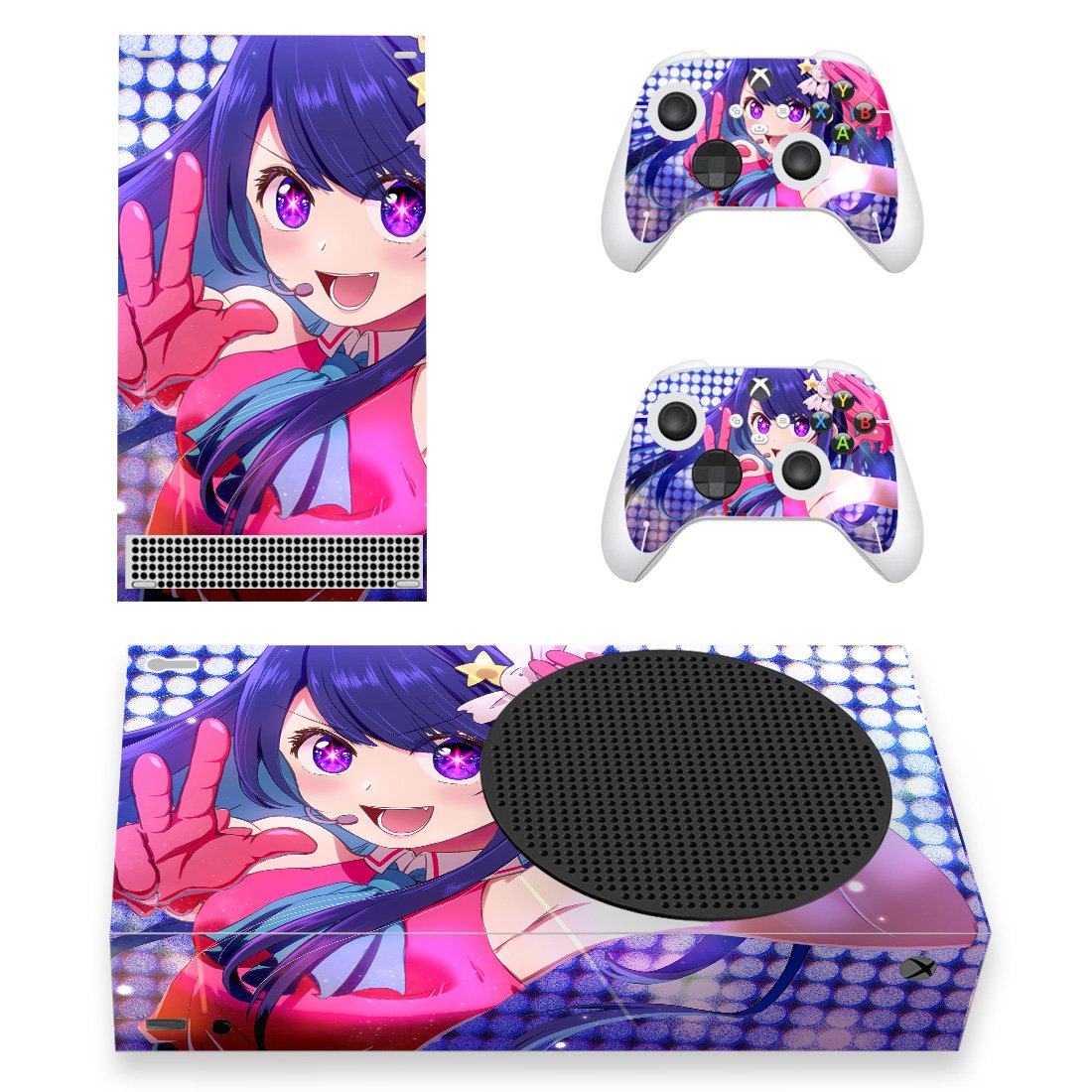 Cute Anime decal skin for Xbox Series S Console & 2 Controllers