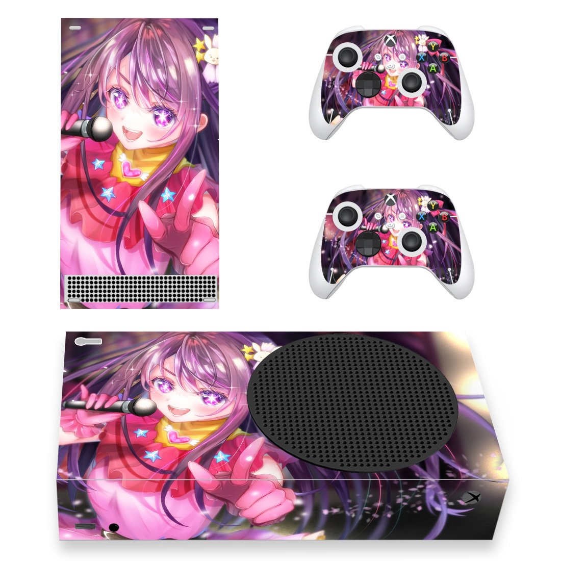 Cute Anime decal skin for Xbox Series S Console & 2 Controllers