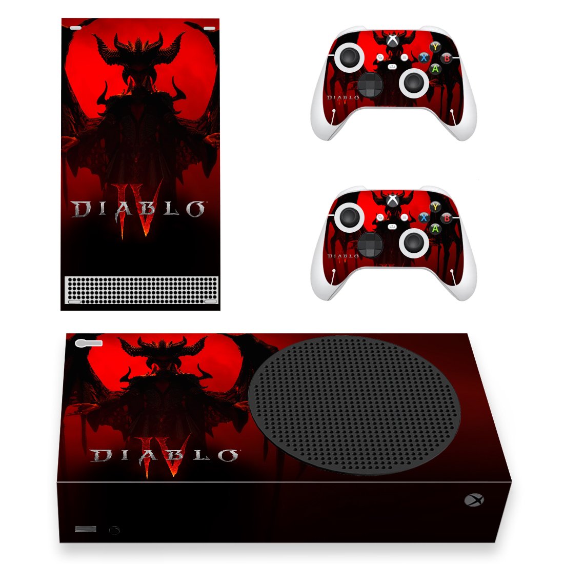 Diablo 4 decal skin for Xbox Series S Console & 2 Controllers