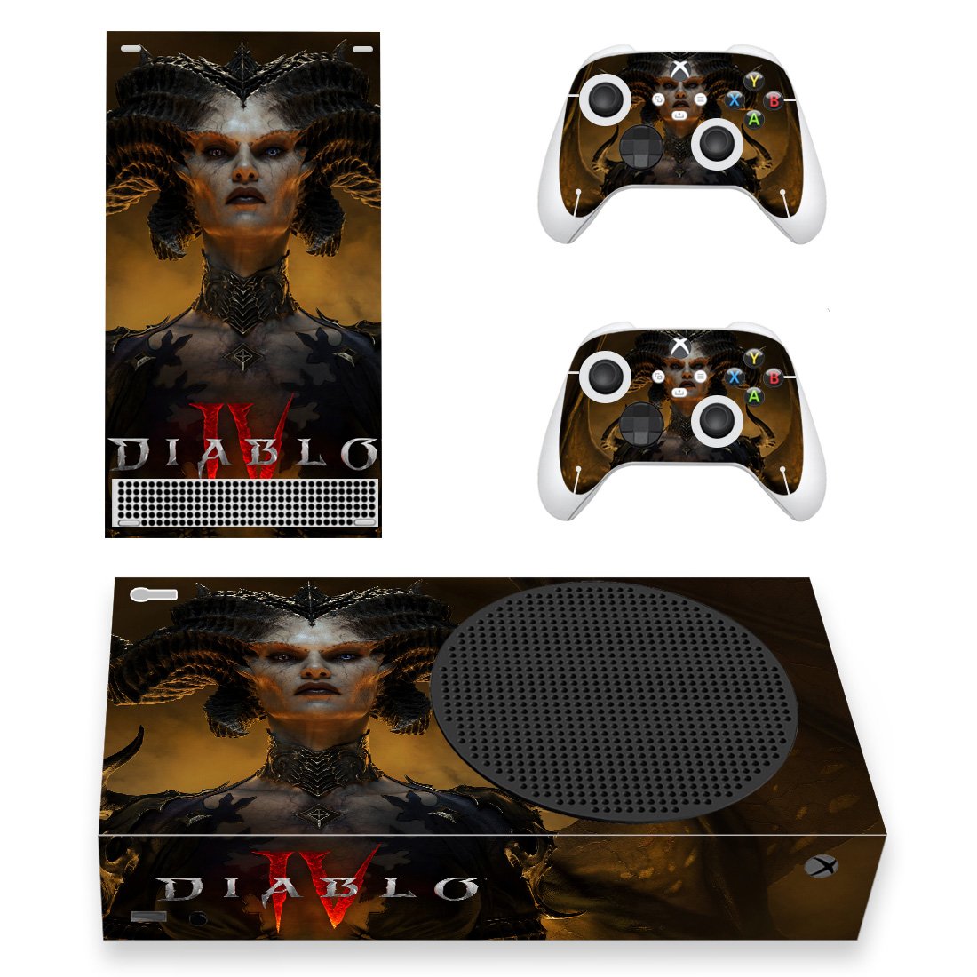Diablo 4 decal skin for Xbox Series S Console & 2 Controllers