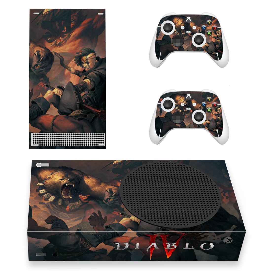 Diablo 4 decal skin for Xbox Series S Console & 2 Controllers