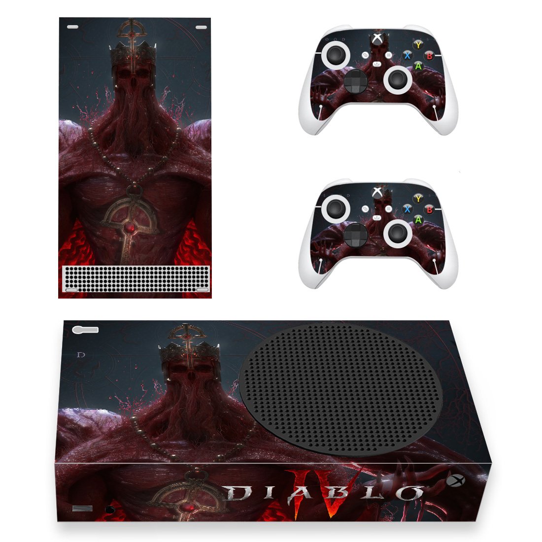 Diablo 4 decal skin for Xbox Series S Console & 2 Controllers