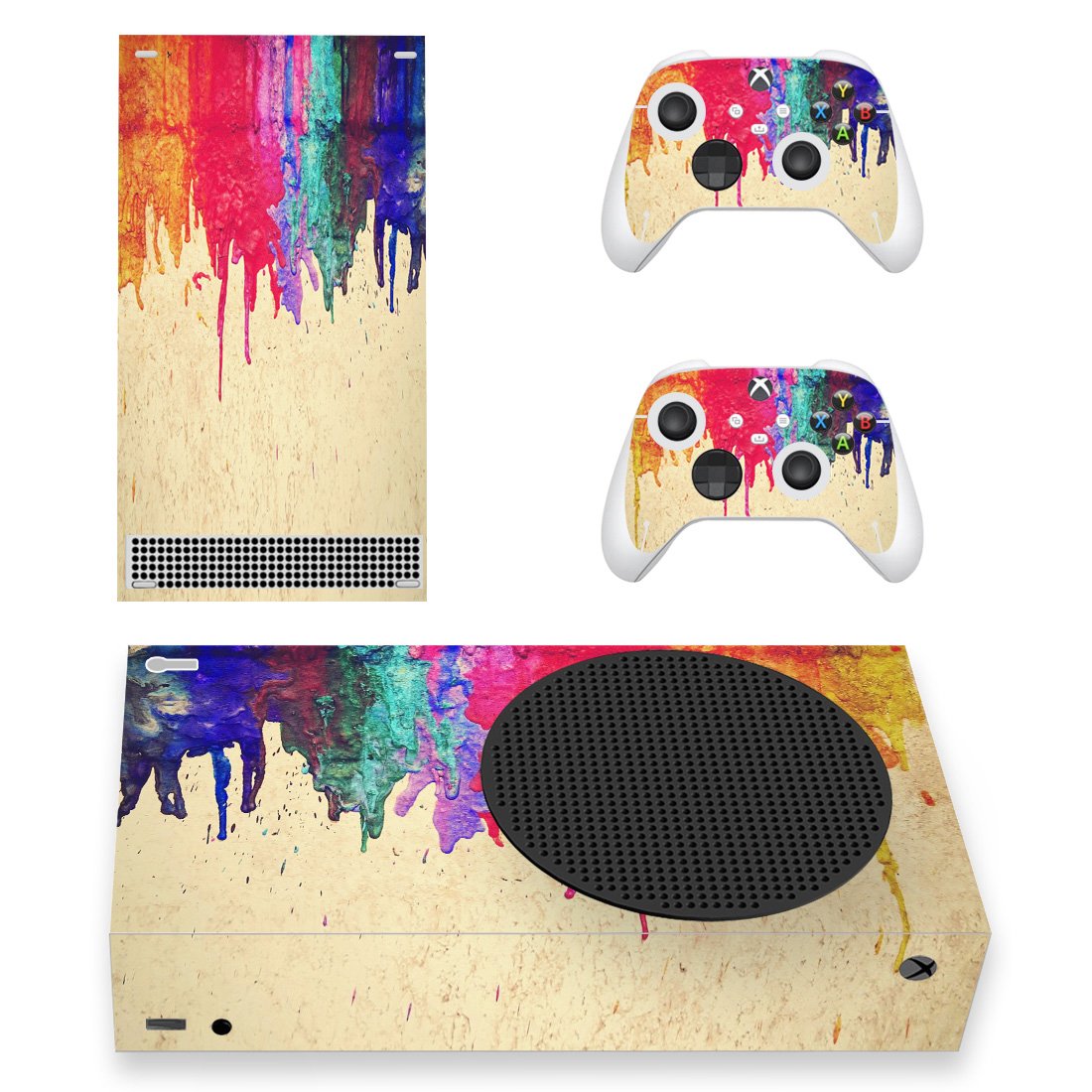 Color Texture decal skin for Xbox Series S Console & 2 Controllers