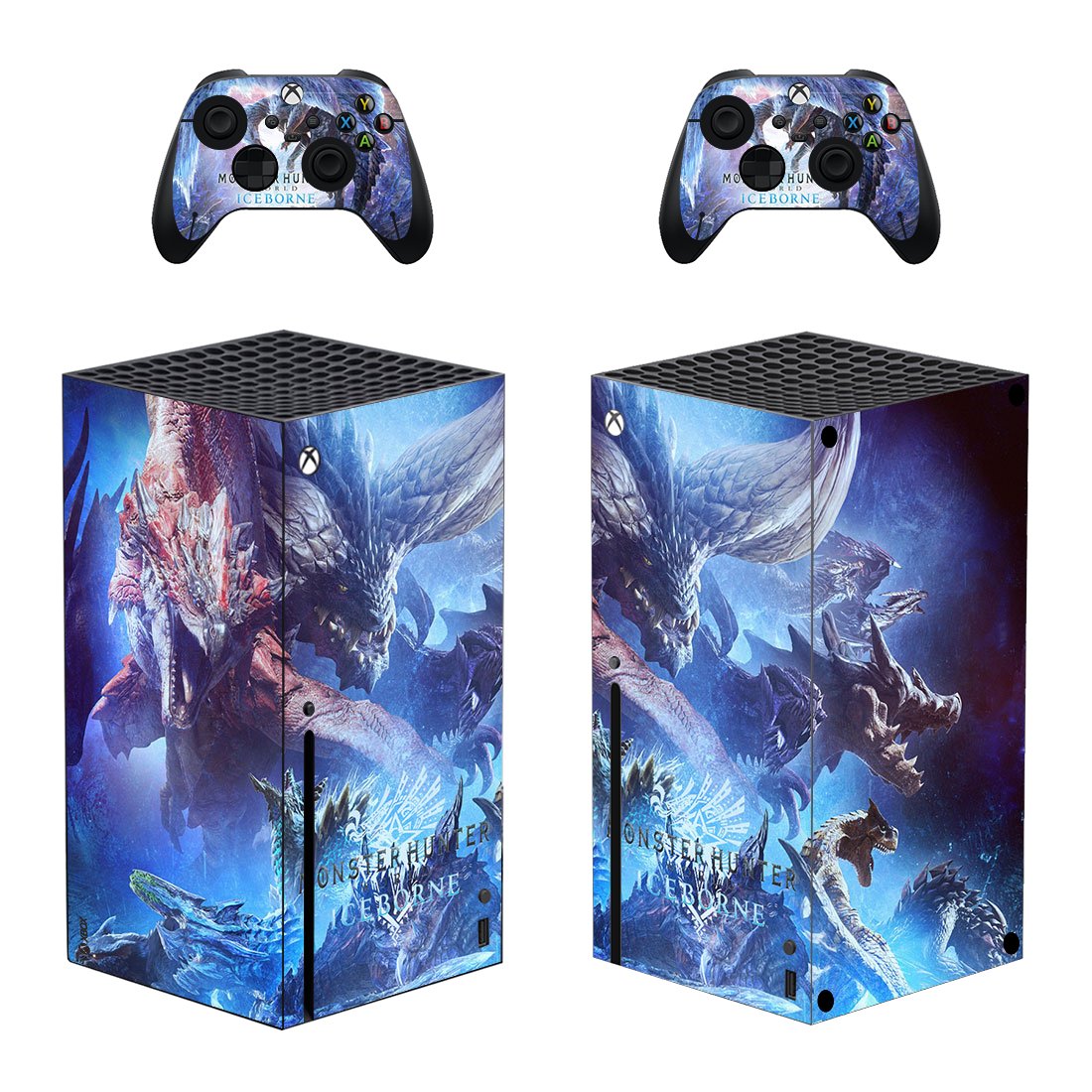 MHW Iceborne decal skin for Xbox Series X Console & 2 Controllers
