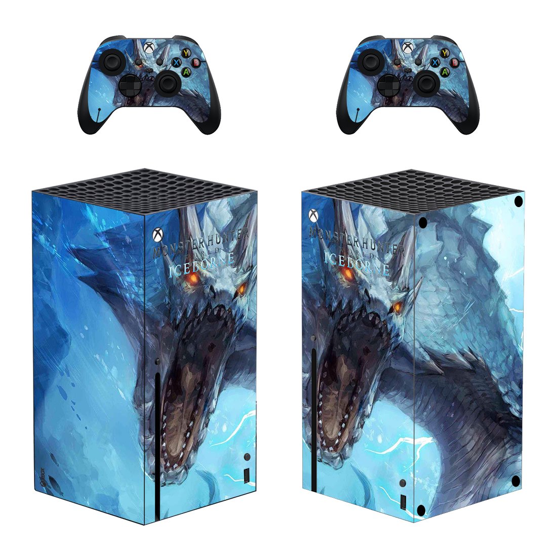MHW Iceborne decal skin for Xbox Series X Console & 2 Controllers