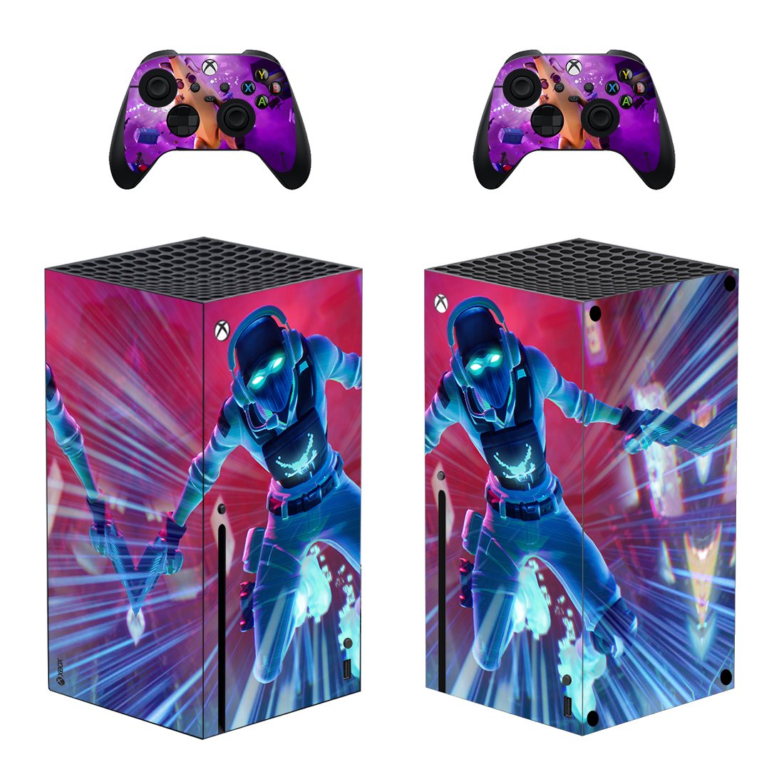 Fortnite decal skin for Xbox Series X Console & 2 Controllers